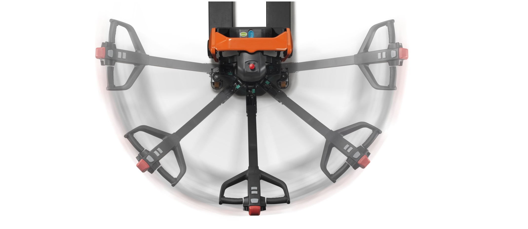 BT Tyro -lavansiirtovaunun 180 asteen ohjauskulma