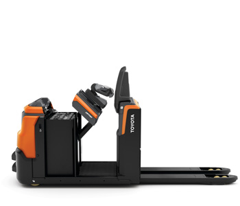 Toyota Optio OSE250 -matalakeräilytrukin akkukansi auki